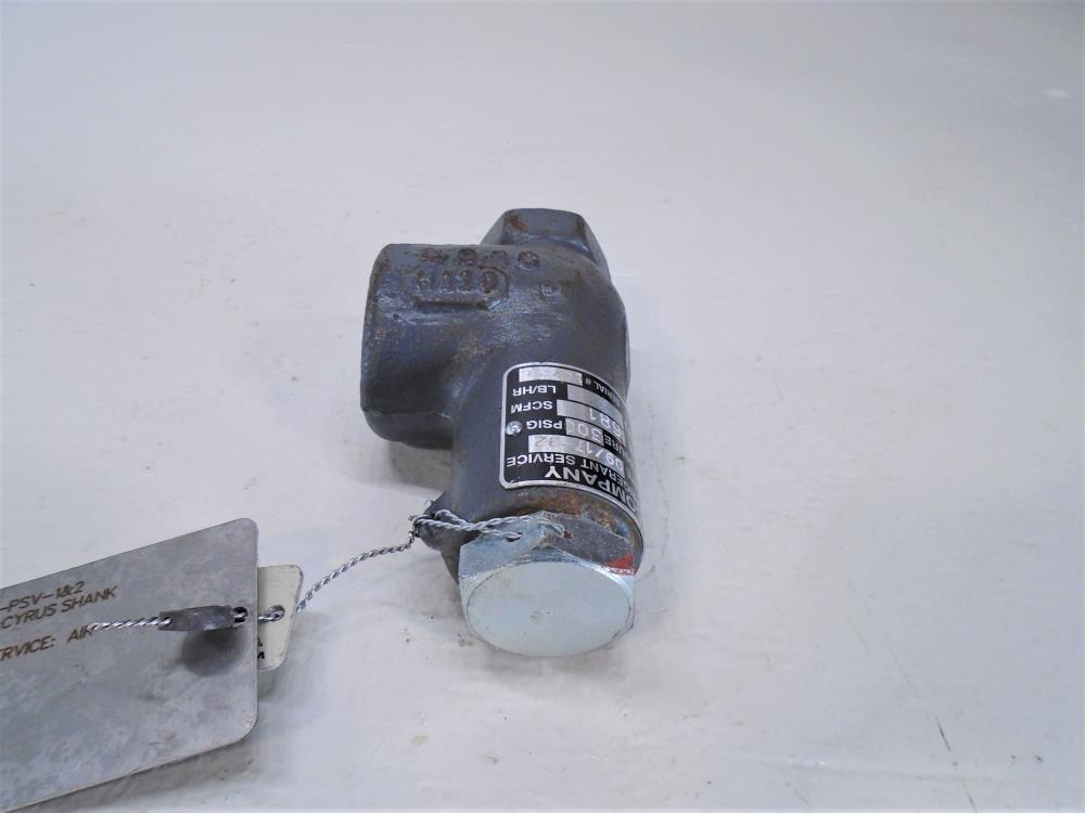 Cyrus Shank 1/2" x 3/4" NPT Refrigerant Safety Relief Valve Type 803, 300 PSIG